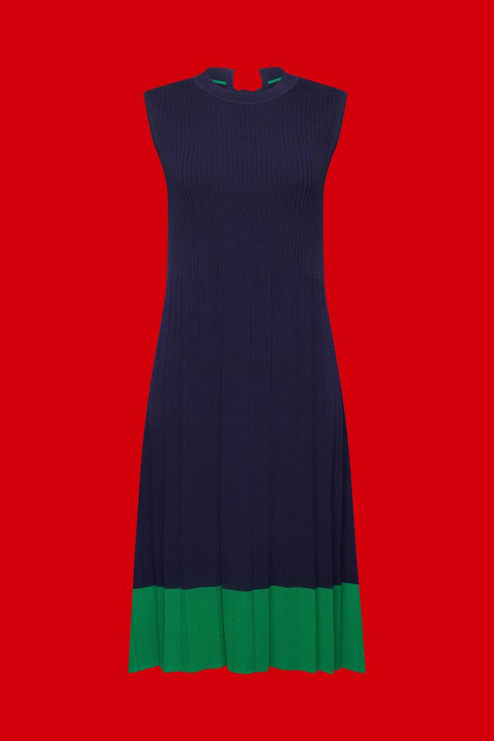Plisowana sukienka maxi bez rękawów, DARK BLUE, detail image number 6