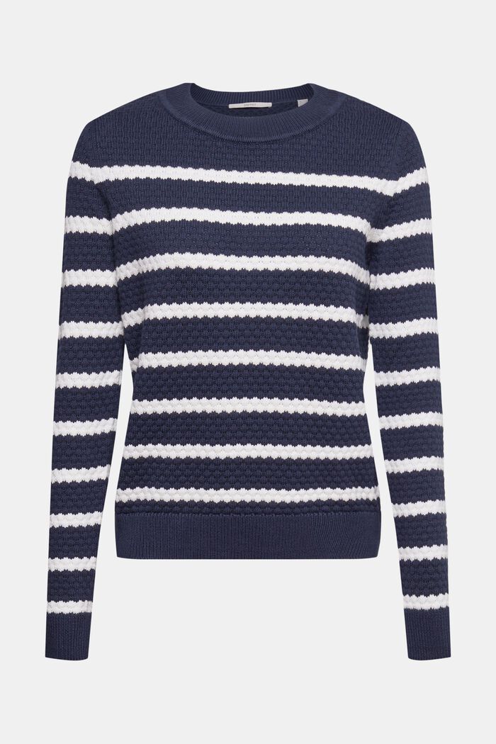 Sweter z fakturowanej dzianiny, NAVY BLUE, detail image number 2