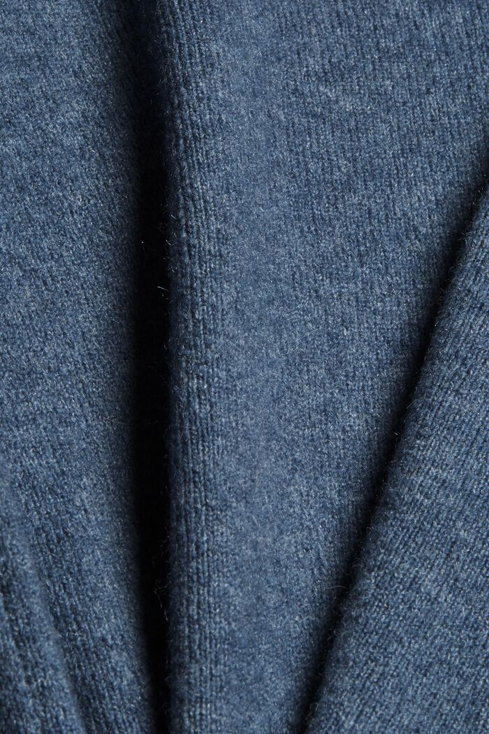 Z wełną: sweter z dekoltem w serek, GREY BLUE, detail image number 4