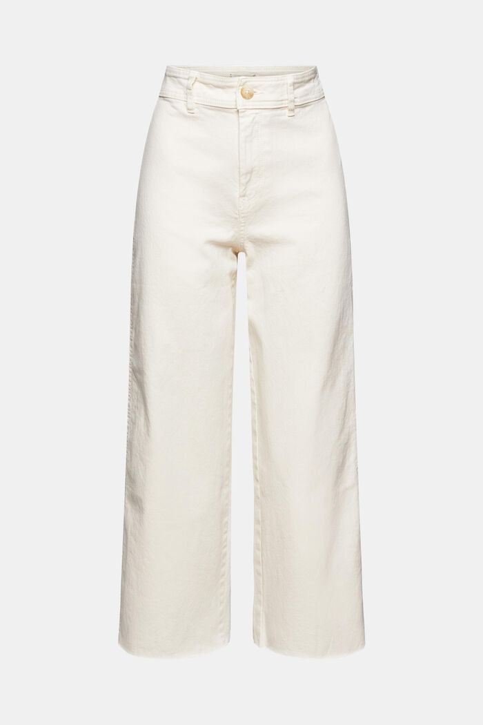 Skrócone spodnie z szerokimi nogawkami, OFF WHITE, overview