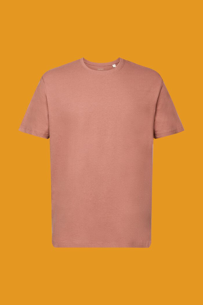 T-shirt z dżerseju, mieszanka bawełny i lnu, DARK OLD PINK, detail image number 6