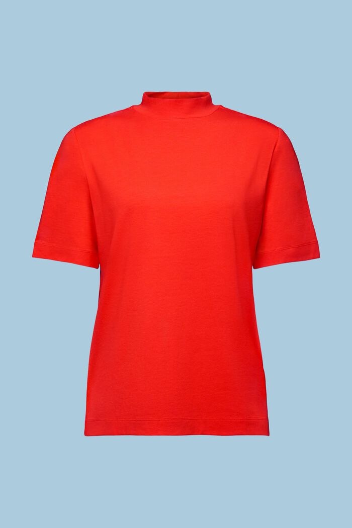 T-shirt z półgolfem z jerseyu, RED, detail image number 6
