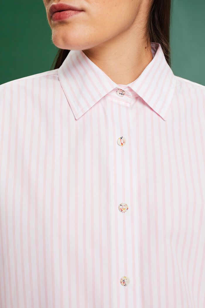 Koszula w paski z popeliny, PASTEL PINK, detail image number 3