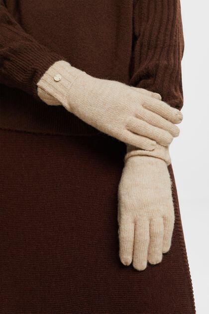 Rękawiczki z prążkowanej dzianiny