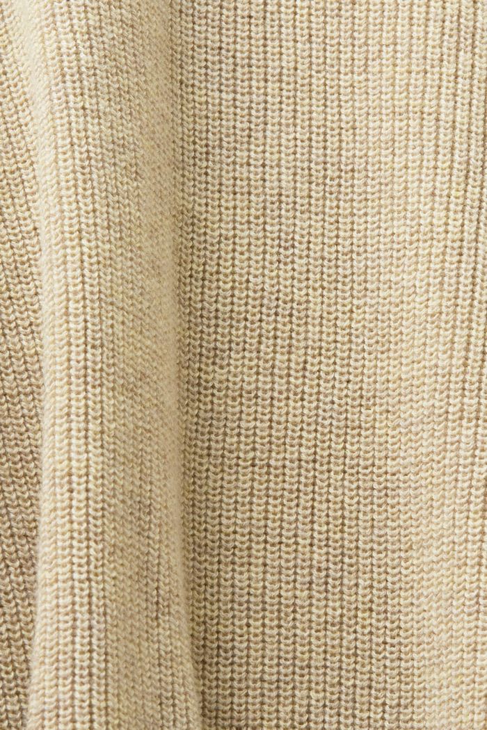 Sweter z prążkowanej dzianiny z rękawami à la nietoperz, SAND, detail image number 4