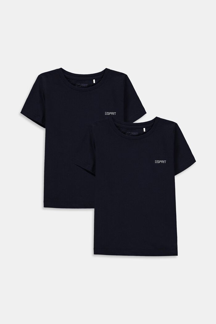 T-shirty ze 100% bawełny, dwupak, NAVY, detail image number 0