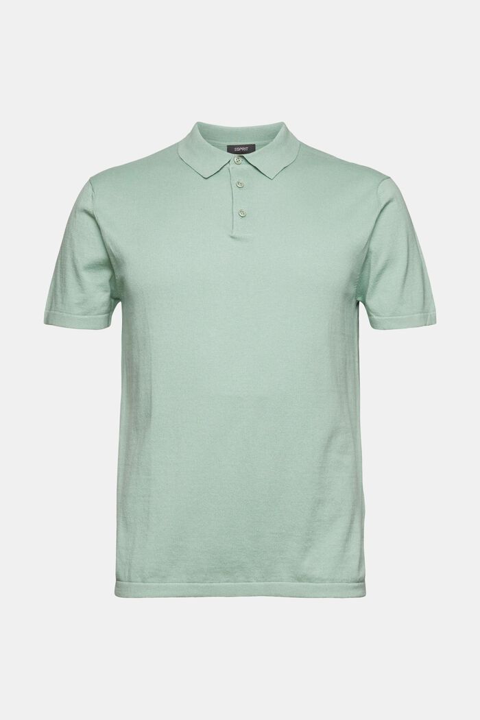 Z włóknem TENCEL™: koszulka polo w dzianinowym stylu, LIGHT GREEN, overview