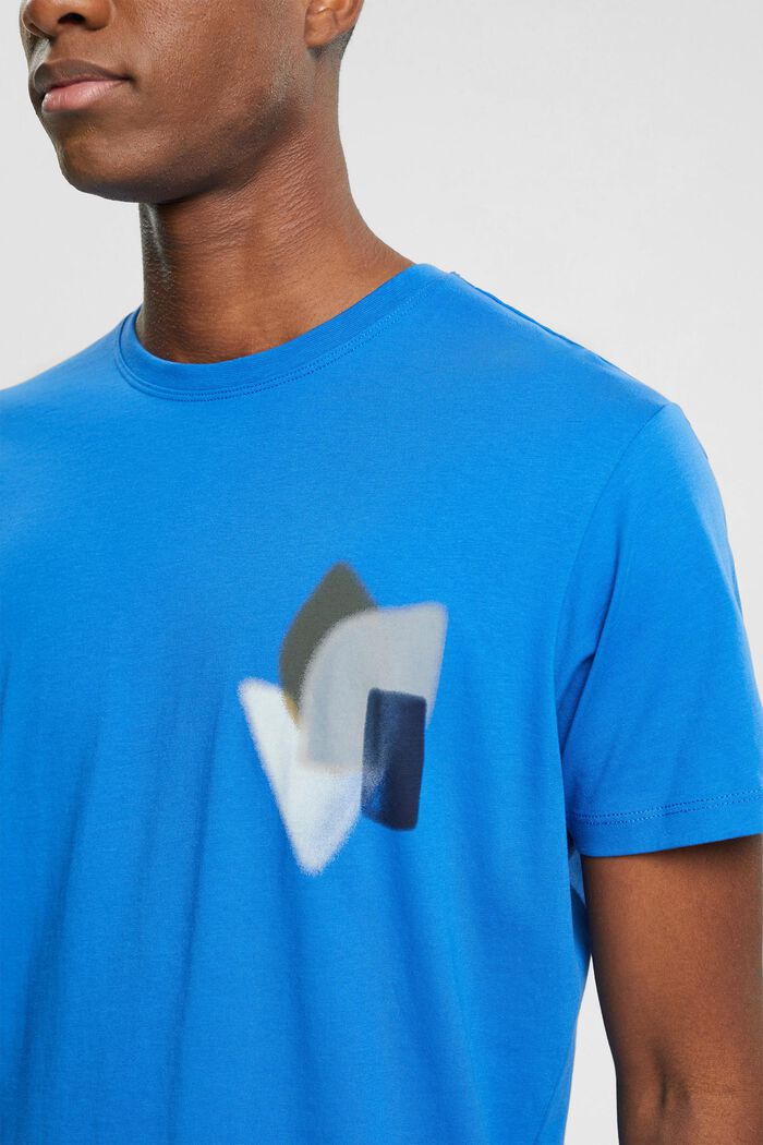 T-shirt z nadrukiem na piersi, BLUE, detail image number 2