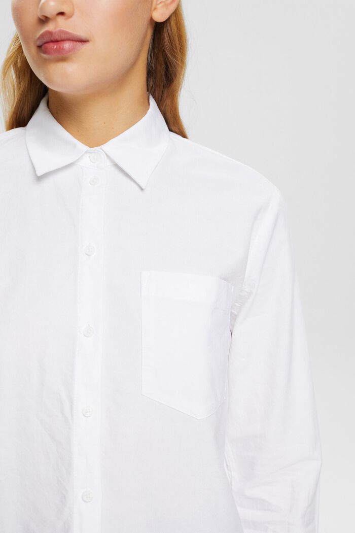 Bawełniana bluzka z kieszenią, WHITE, detail image number 2
