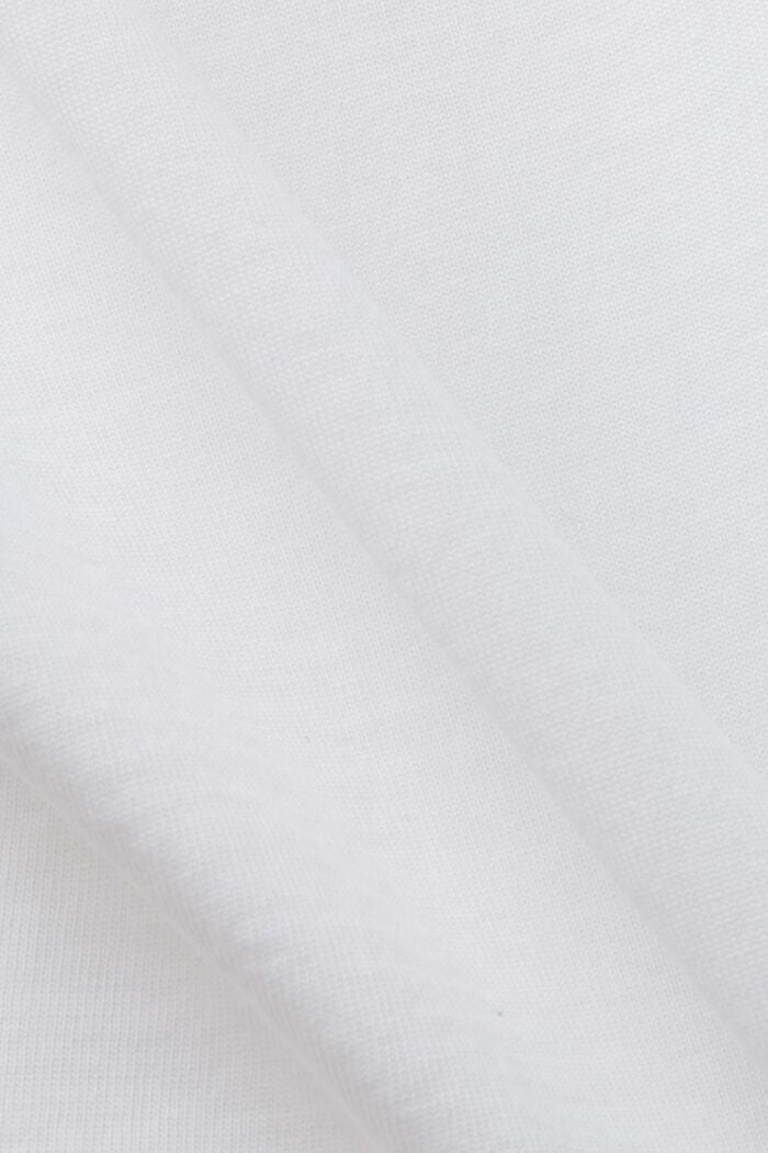 T-shirt z bawełny organicznej w geometryczny wzór, WHITE, detail image number 5