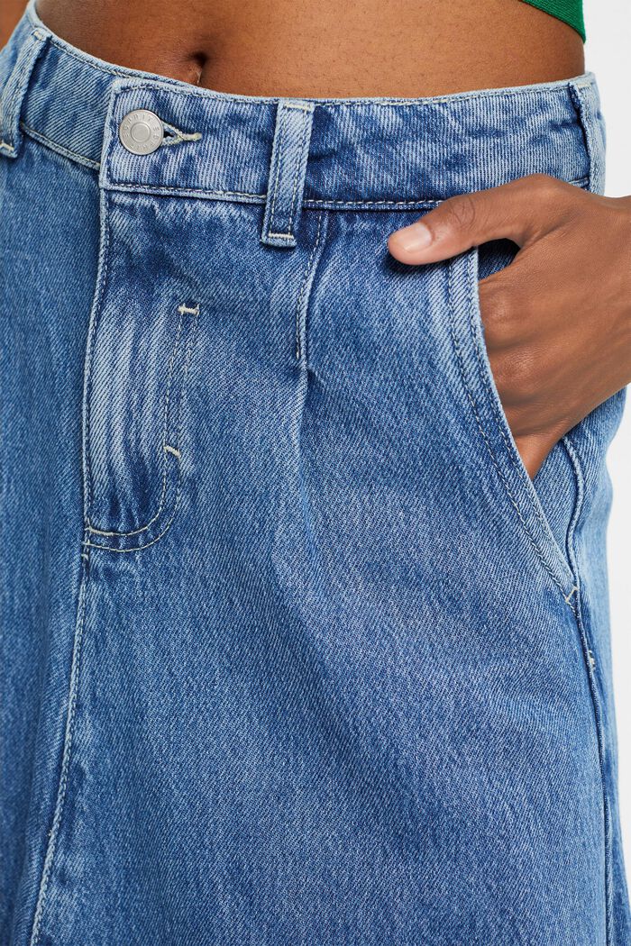 Rozszerzana dżinsowa spódnica o długości midi, BLUE LIGHT WASHED, detail image number 2