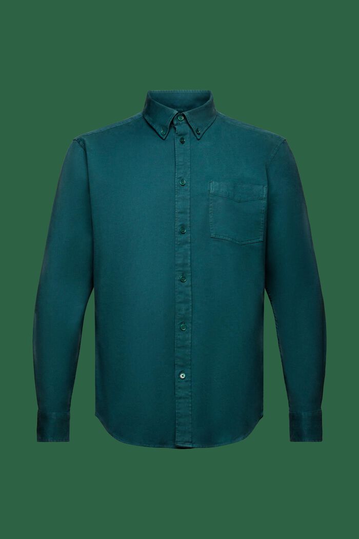 Koszula z diagonalu, fason regular fit, EMERALD GREEN, detail image number 7