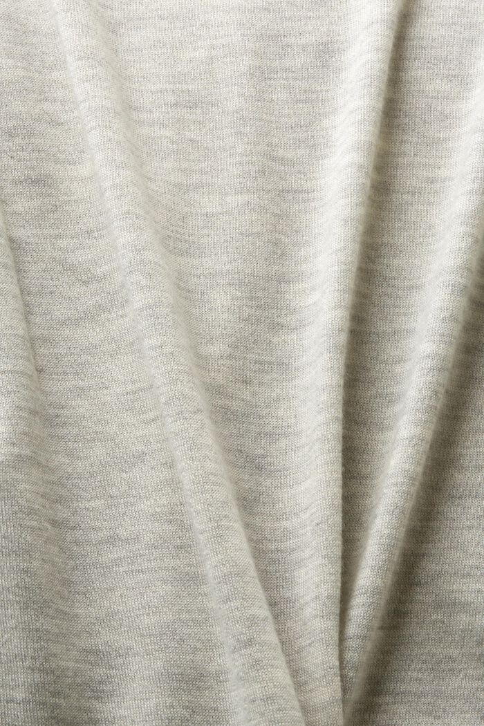 Kaszmirowy sweter z dekoltem w serek, LIGHT GREY, detail image number 5