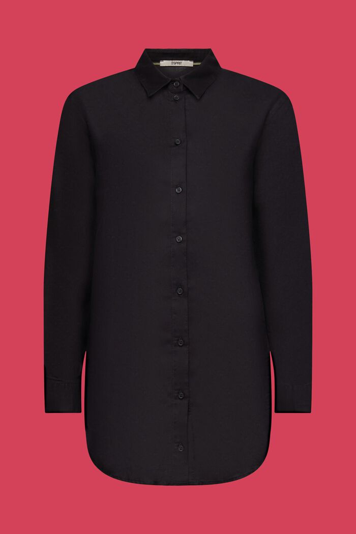 Bluzka z mieszanki lnianej, BLACK, detail image number 6
