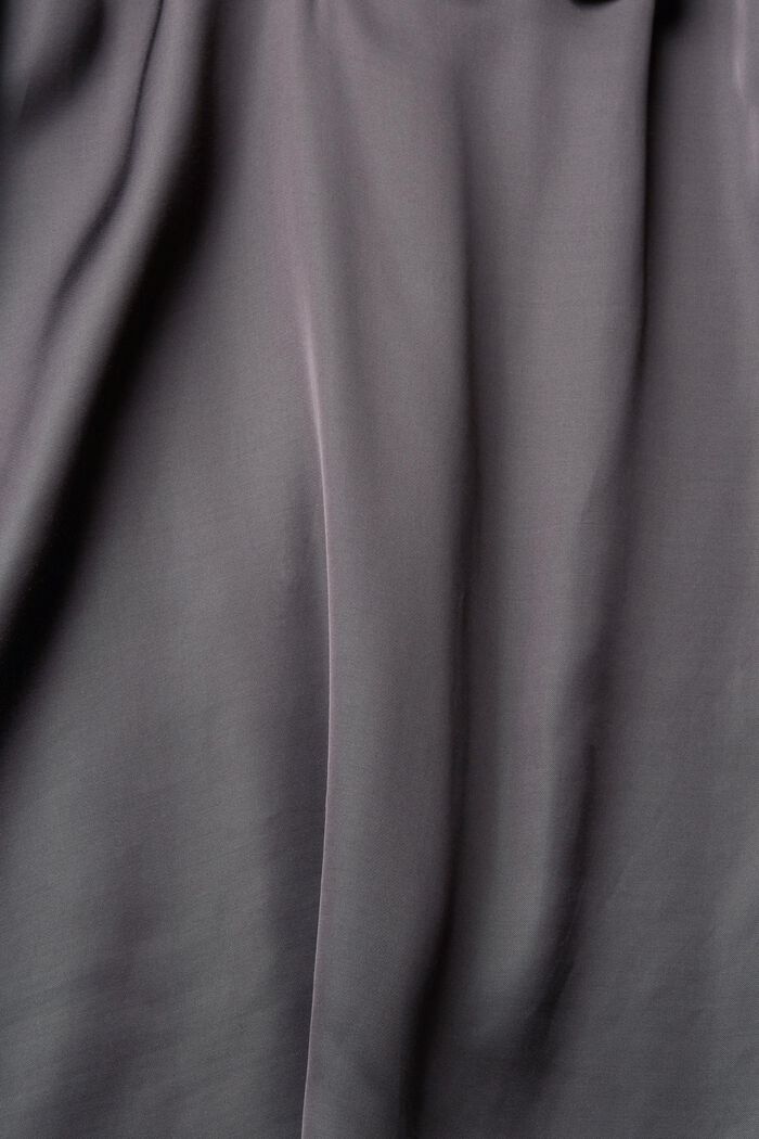 Satynowa bluzka z marszczonym dekoltem, LENZING™ ECOVERO™, ANTHRACITE, detail image number 1