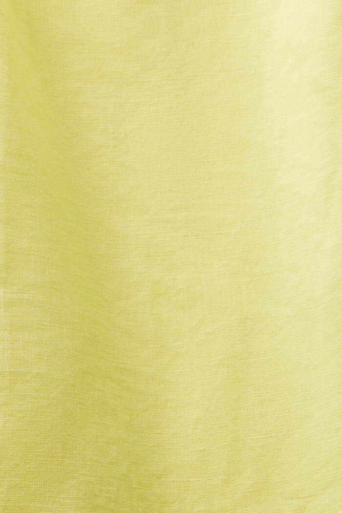 Bluzka bez rękawów z bawełny i lnu, PASTEL YELLOW, detail image number 5