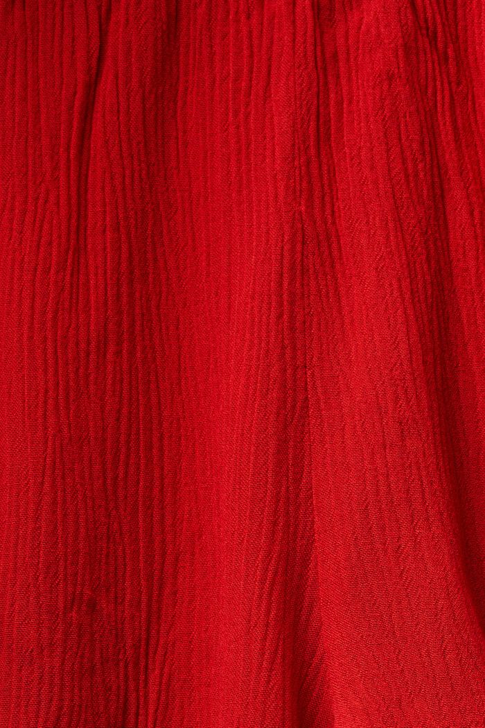 Szorty plażowe z marszczonego materiału, DARK RED, detail image number 5