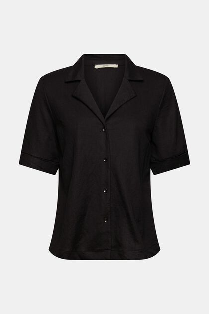 T-shirt w stylu bluzki koszulowej, BLACK, overview