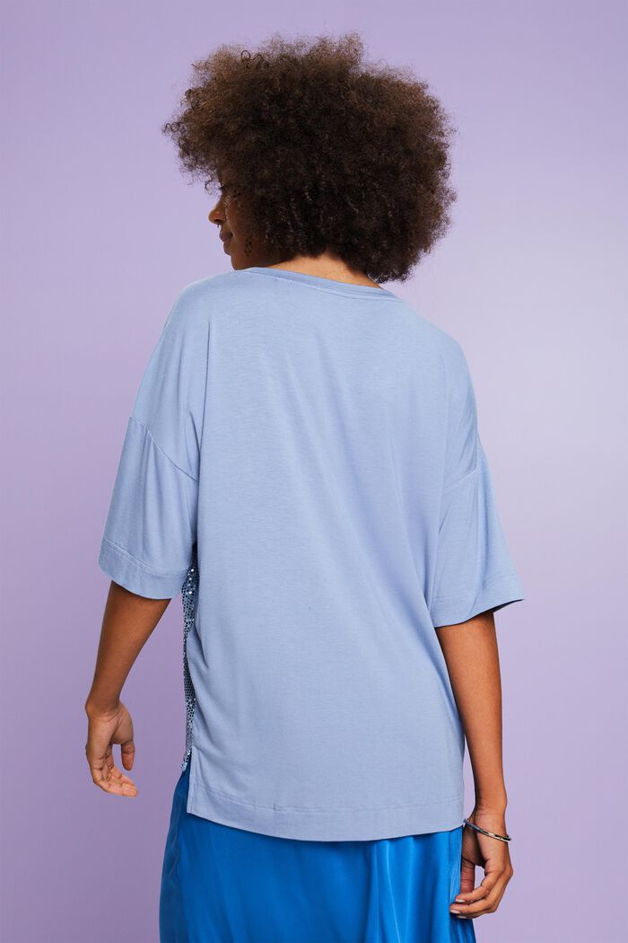 T-shirt oversize z cekinami, BLUE LAVENDER, detail image number 2