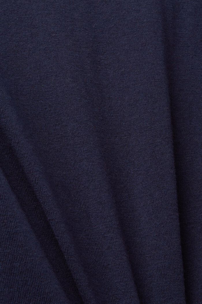 Sweter ze skróconym rękawem z lnem, NAVY, detail image number 5