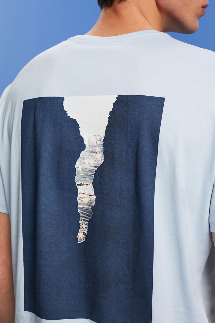 Dżersejowy T-shirt z nadrukiem, 100% bawełny, PASTEL BLUE, detail image number 2