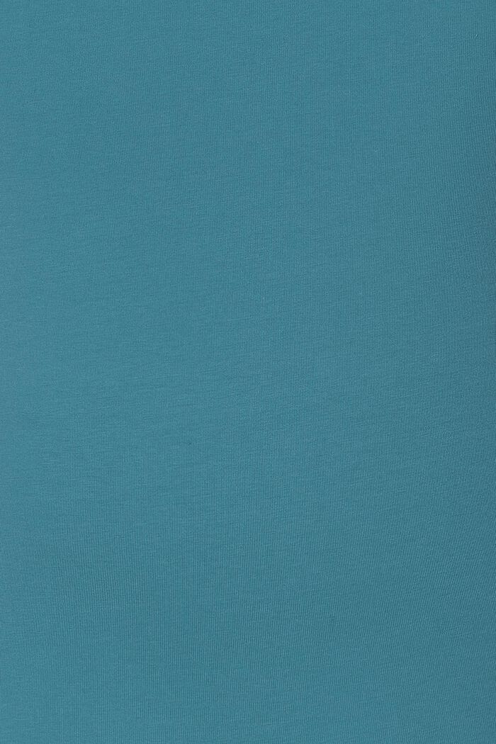 Top z prążkowanego dżerseju z rękawem o dł. 3/4, TEAL BLUE, detail image number 3