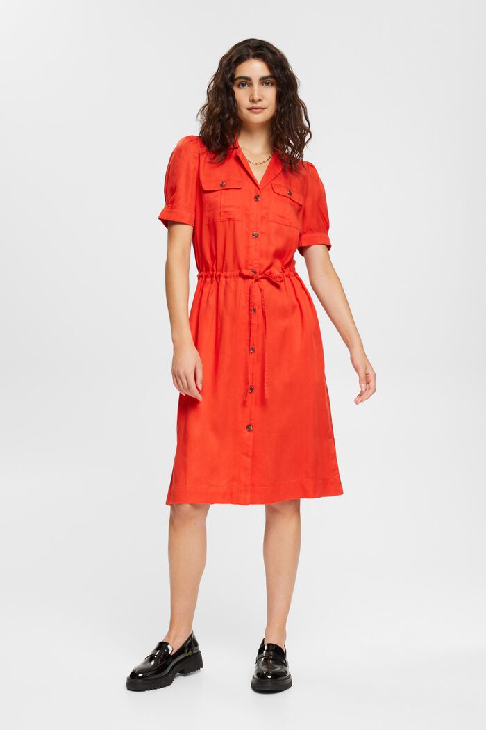 Sukienka ściągana sznurkiem, TENCEL™, ORANGE RED, detail image number 2
