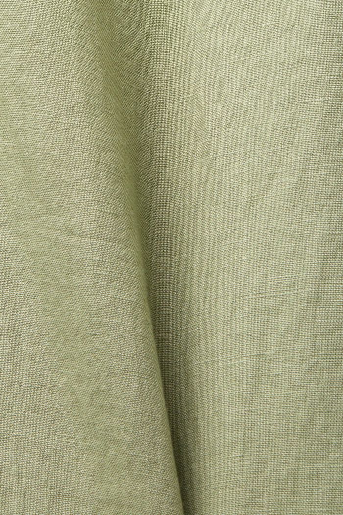 Szerokie lniane spodnie, LIGHT KHAKI, detail image number 6