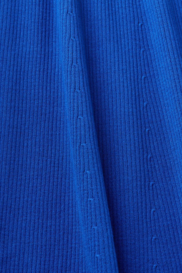 Prążkowana sukienka midi bez rękawów, BRIGHT BLUE, detail image number 5