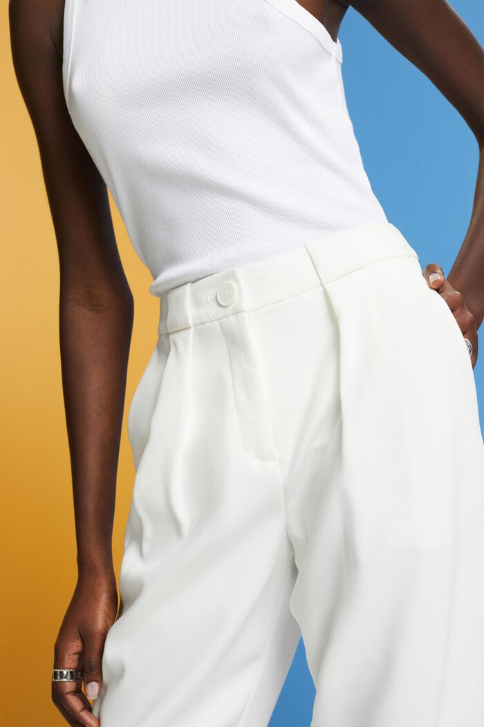 Skrócone spodnie twillowe, WHITE, detail image number 2