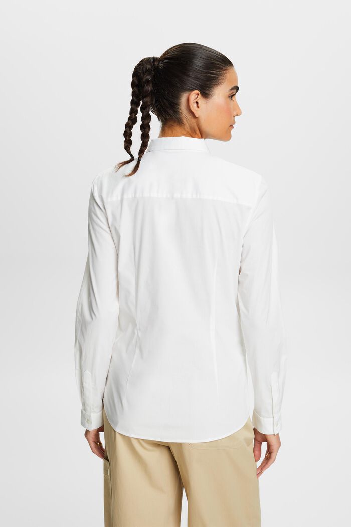 Koszula z długim rękawem z popeliny, WHITE, detail image number 4