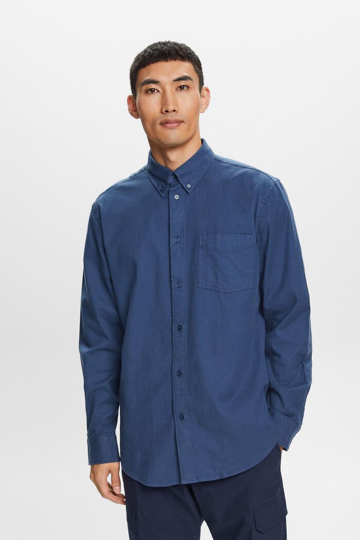 Koszula z diagonalu, fason regular fit, GREY BLUE, detail image number 2