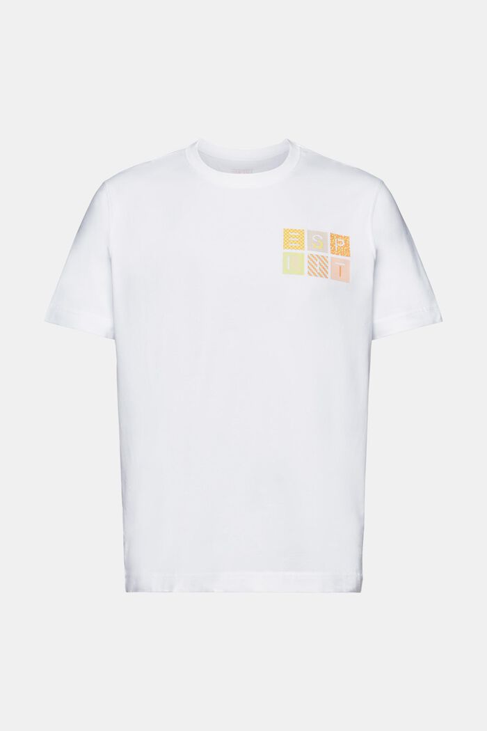 Logowany T-shirt z bawełnianego dżerseju, WHITE, detail image number 5