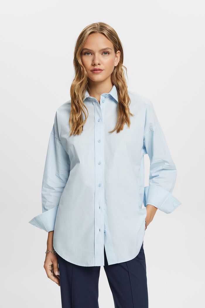 Bluzka koszulowa oversize, PASTEL BLUE, detail image number 0