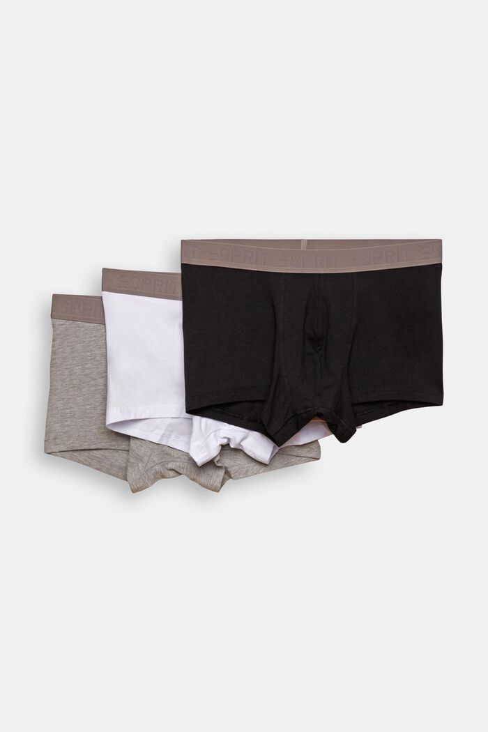Krótkie męskie szorty z elastycznej bawełny, wielopak, GREY, detail image number 0
