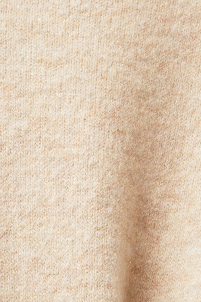 Długi, niezapinany kardigan z mieszanki wełny, SAND, detail image number 5