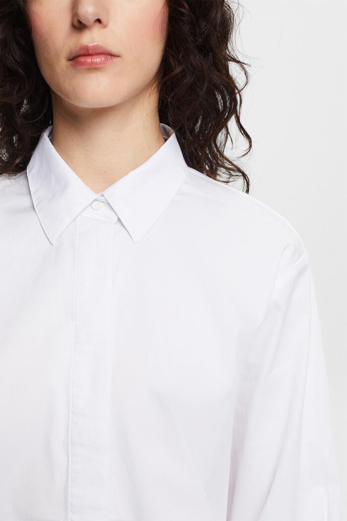 Bluzka koszulowa o luźnym kroju, WHITE, detail image number 3