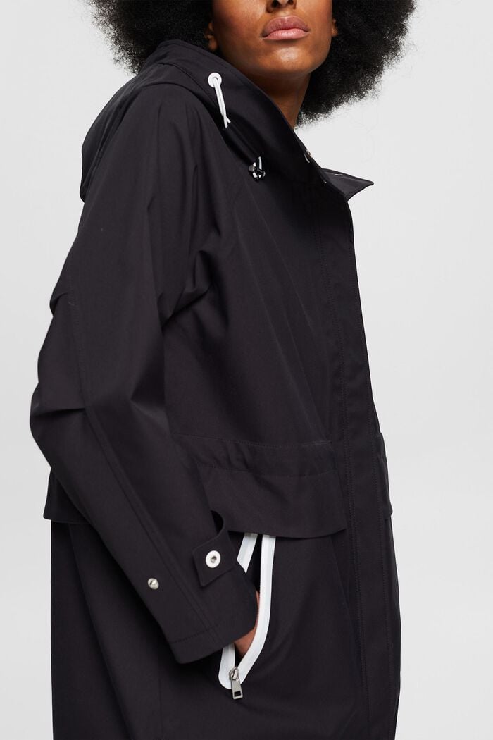 Płaszcz przeciwdeszczowy z kapturem, BLACK, detail image number 2