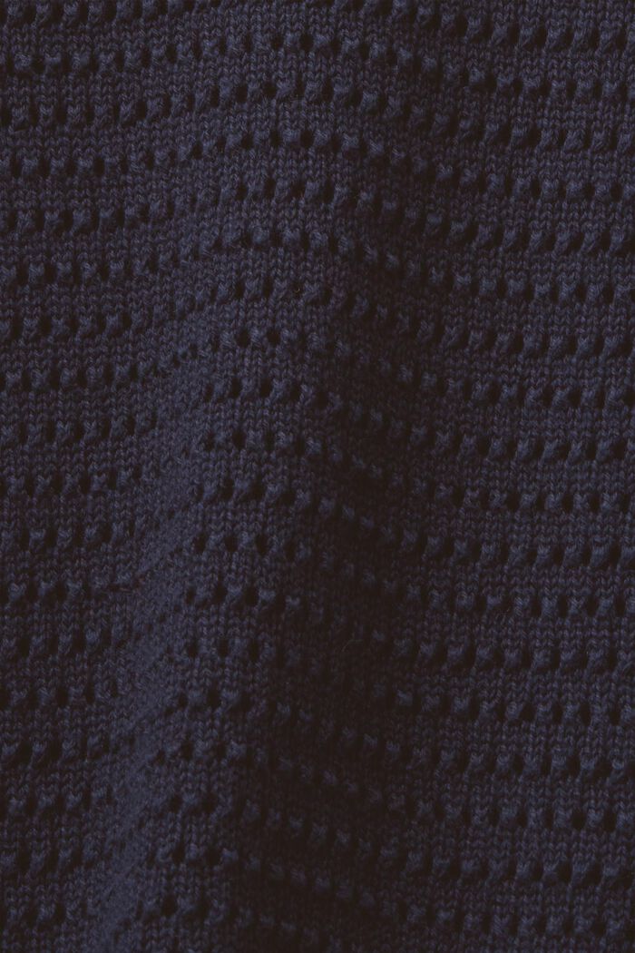 Sweter z krótkim rękawem z siateczki, NAVY, detail image number 5