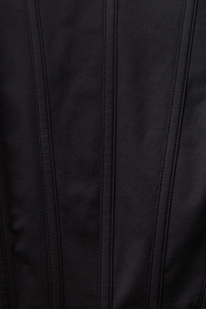 Skrócona koszulka z bawełnianej popeliny, BLACK, detail image number 5