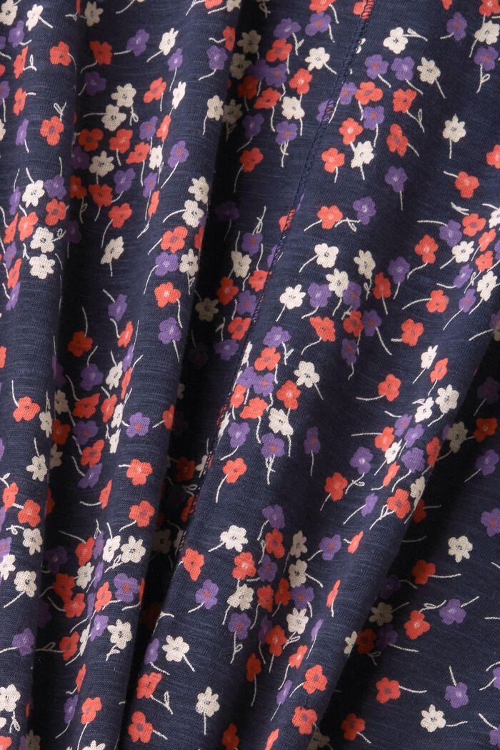Koszulka bez rękawów z kwiatowym wzorem, NAVY, detail image number 5