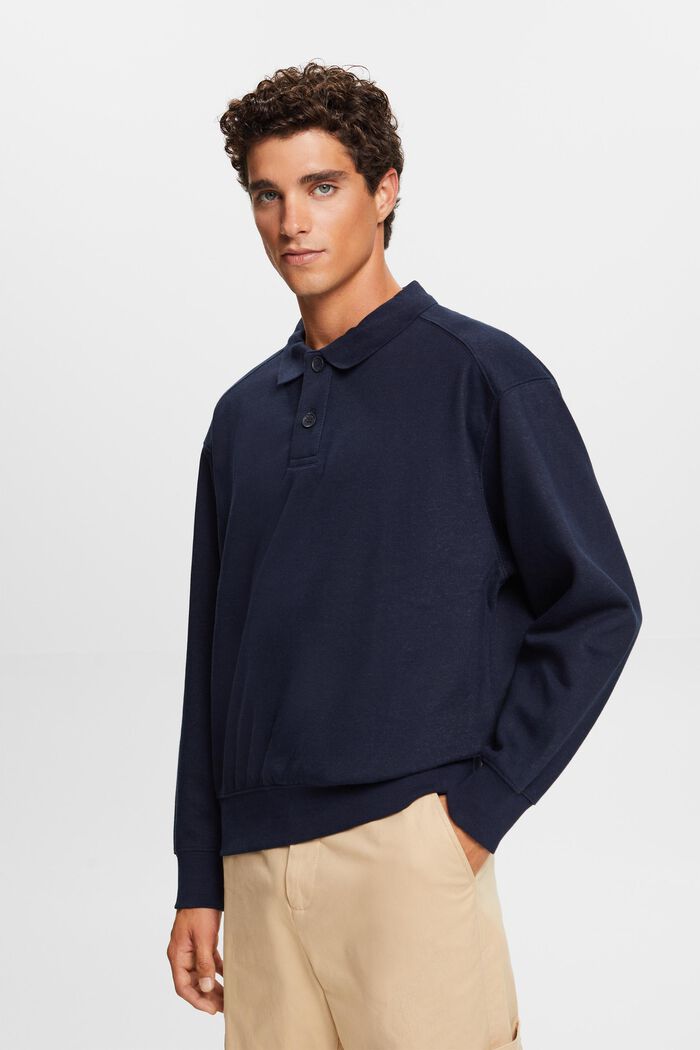 Bluza polo z długim rękawem, NAVY, detail image number 0