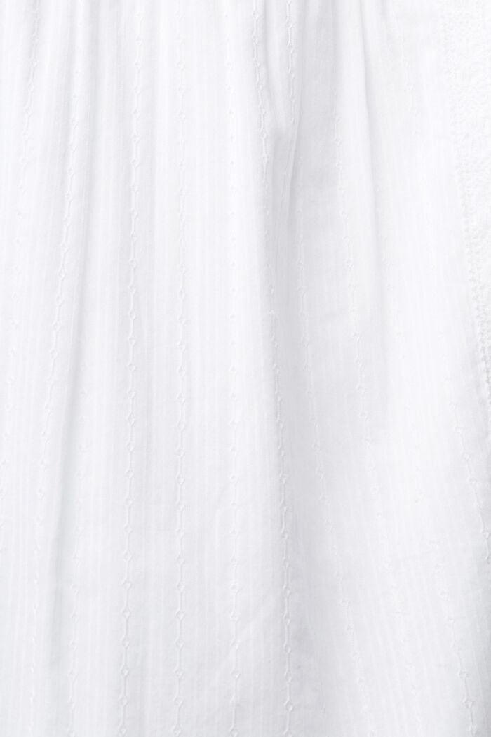 Bluzka z ażurową koronką i falbaniastymi rękawami, WHITE, detail image number 4