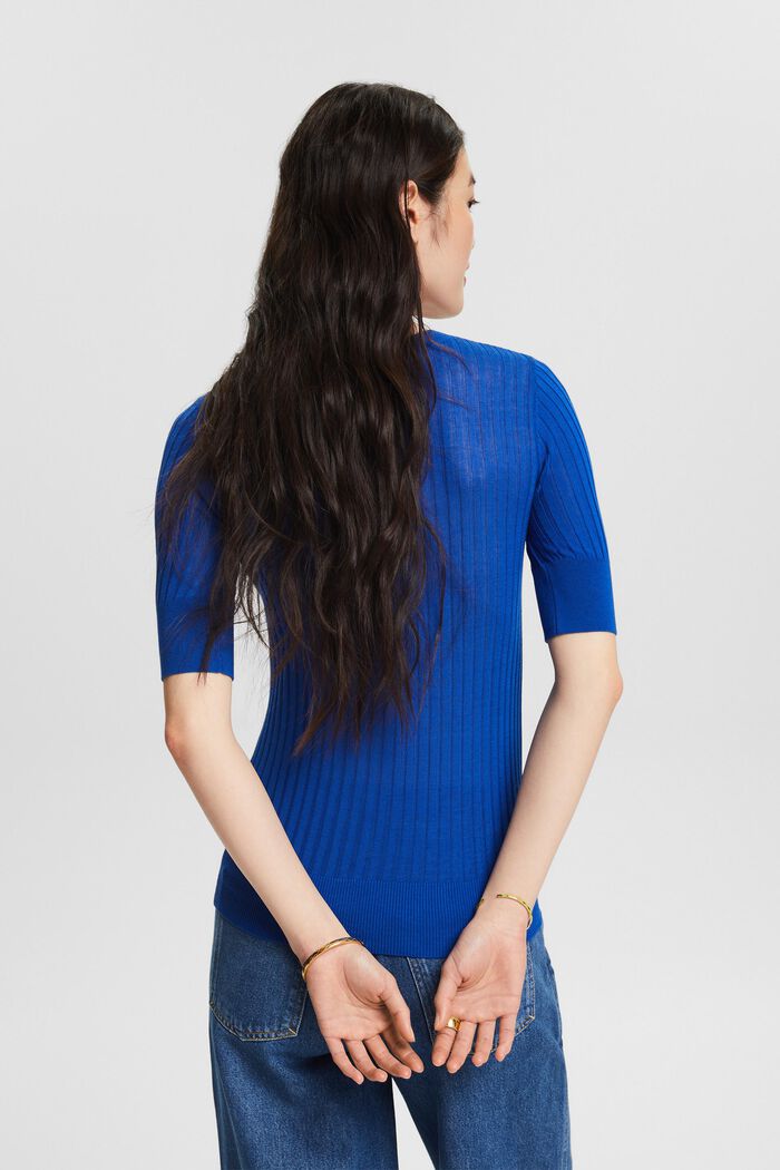 Sweter z prążkowanej dzianiny, BRIGHT BLUE, detail image number 2