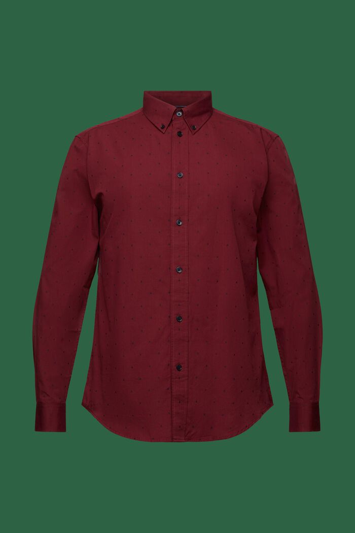 Koszula z bawełny z haftem, fason slim fit, GARNET RED, detail image number 6