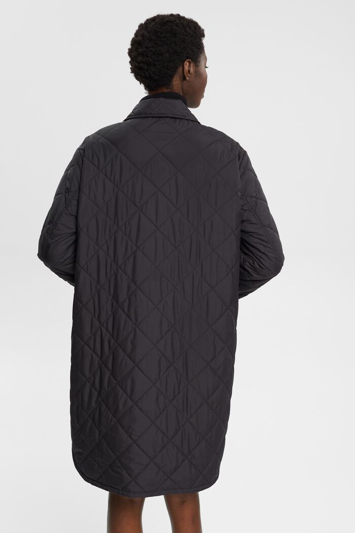 Ultralekki, pikowany płaszcz, BLACK, detail image number 3