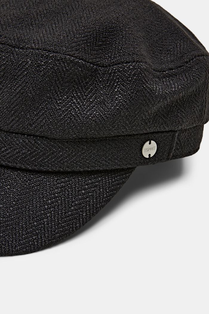 Fakturalna czapka w wojskowym stylu, BLACK, detail image number 1