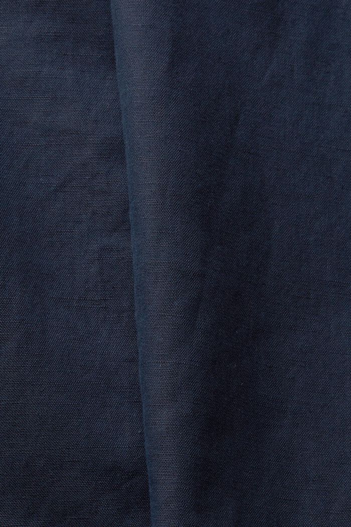 Z mieszanki lnianej: spodnie chino, NAVY, detail image number 4