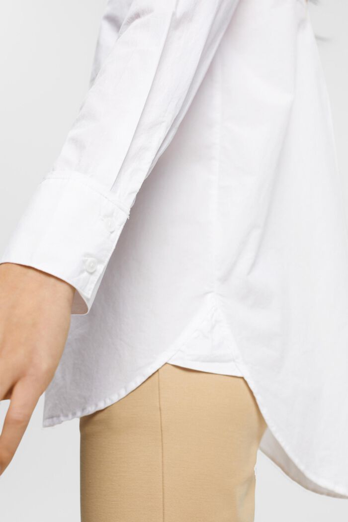 Bawełniana bluzka z kieszenią, WHITE, detail image number 4