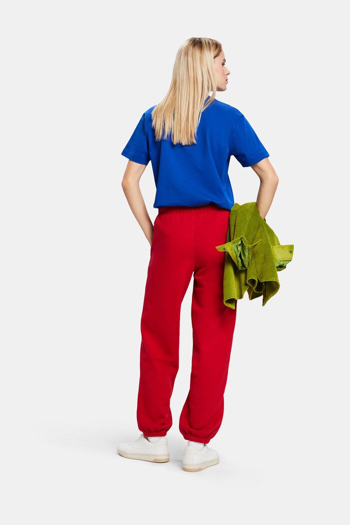 Spodnie dresowe unisex z bawełnianego polaru z logo, RED, detail image number 6